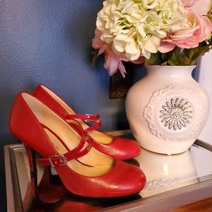 Vintage Red Leather Maryjanes